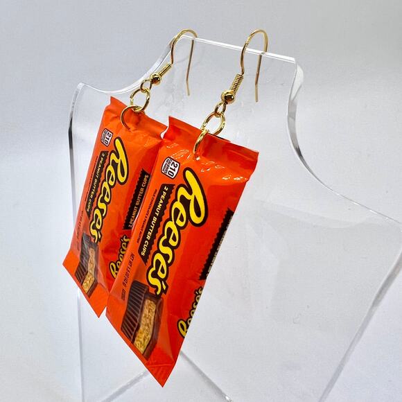 Reeses Cups Earrings - Peanut Butter Cups Earrings - Candy Earrings - Picture 2 of 10